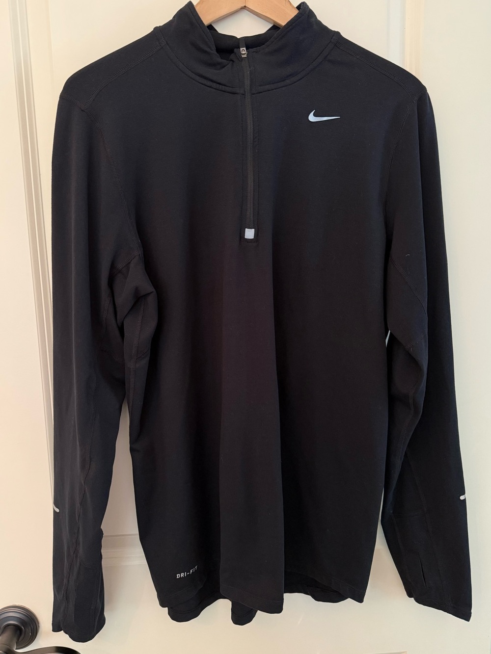 Nike Men's Element Long Sleeve Half-Zip Running Top Shirt Black Size Medium